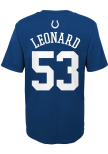 Shaquille Leonard  Indianapolis Colts Boys Blue Mainliner NN Short Sleeve T-Shirt