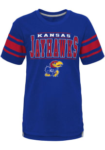 Kansas Jayhawks Youth Blue Huddle Up Short Sleeve Fashion T-Shirt