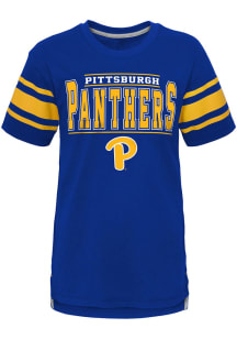 Pitt Panthers Youth Blue Huddle Up Short Sleeve Fashion T-Shirt