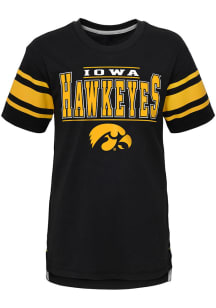 Iowa Hawkeyes Youth Black Huddle Up Short Sleeve Fashion T-Shirt