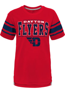 Dayton Flyers Boys Navy Blue Huddle Up Short Sleeve Fashion Tee