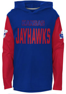 Kansas Jayhawks Youth Blue Heritage Hooded Long Sleeve T-Shirt