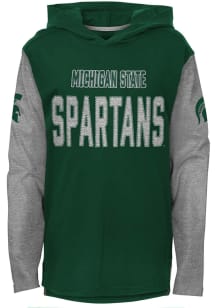 Michigan State Spartans Youth Green Heritage Hooded Long Sleeve T-Shirt