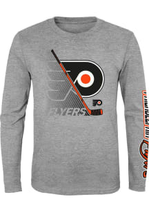 Philadelphia Flyers Youth Grey Split Speed Long Sleeve T-Shirt