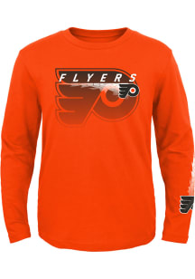 Philadelphia Flyers Youth Orange Cracked Ice Long Sleeve T-Shirt
