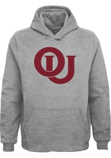 Oklahoma Sooners Youth Grey Vault Large Logo Long Sleeve Hoodie