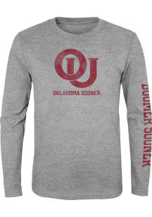 Oklahoma Sooners Youth Grey Slogan Sleeve Long Sleeve T-Shirt