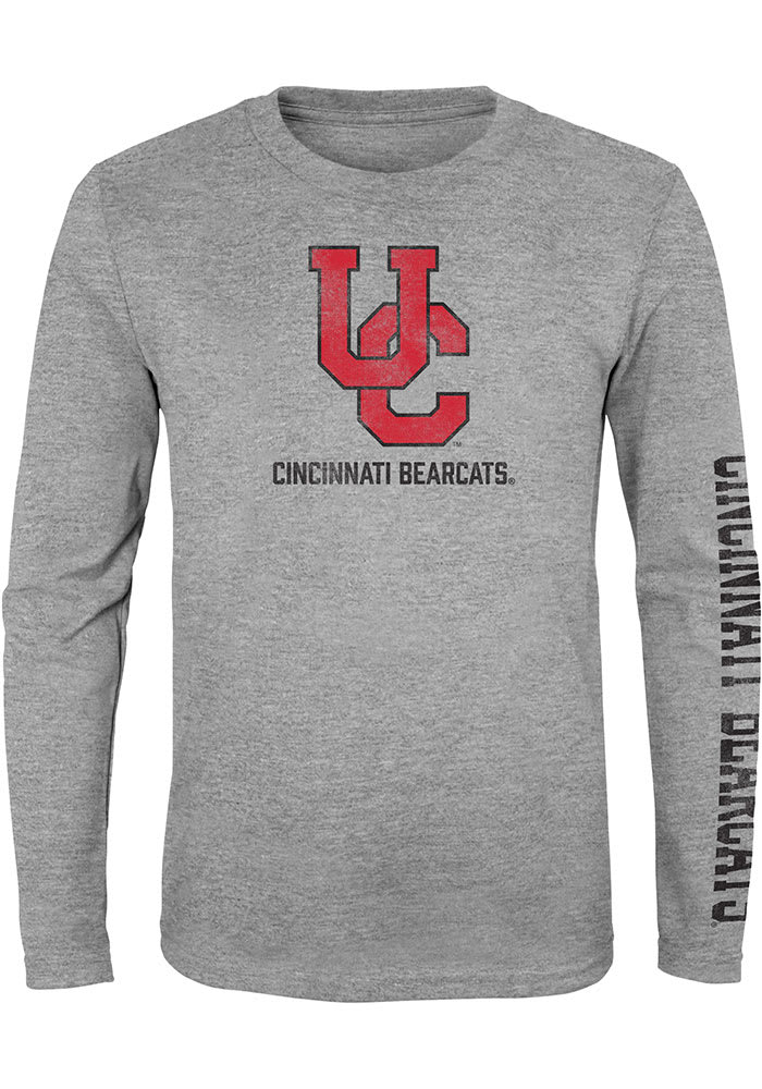 Cincinnati Bearcats Youth Grey Slogan Sleeve Long Sleeve T-Shirt