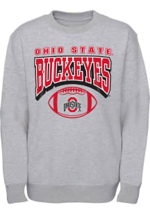 Ohio State Buckeyes Youth Grey Fan Fave Long Sleeve Crew Sweatshirt