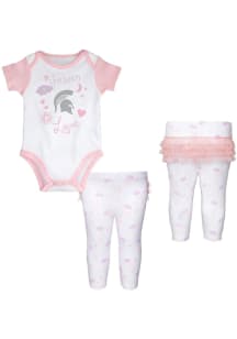 Michigan State Spartans Infant Girls Pink Spreading Love Set Top and Bottom