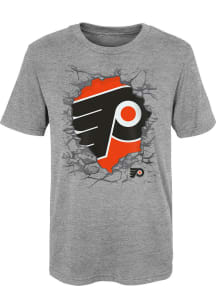 Philadelphia Flyers Youth Grey Breakthrough Short Sleeve T-Shirt