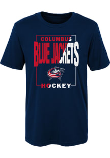 Columbus Blue Jackets Boys Navy Blue Coin Toss Short Sleeve T-Shirt