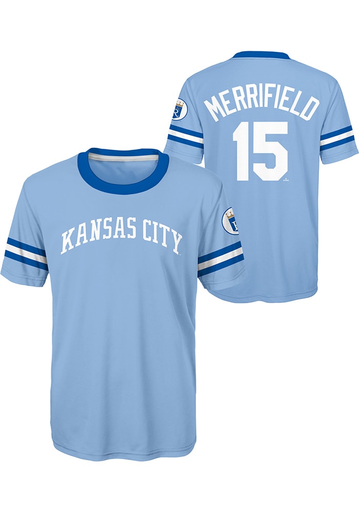 Whit Merrifield Kansas City Royals Womens Light Blue Icon Player T-Shirt