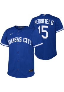 Whit Merrifield  Kansas City Royals Boys Blue Alt 3 Replica Baseball Jersey