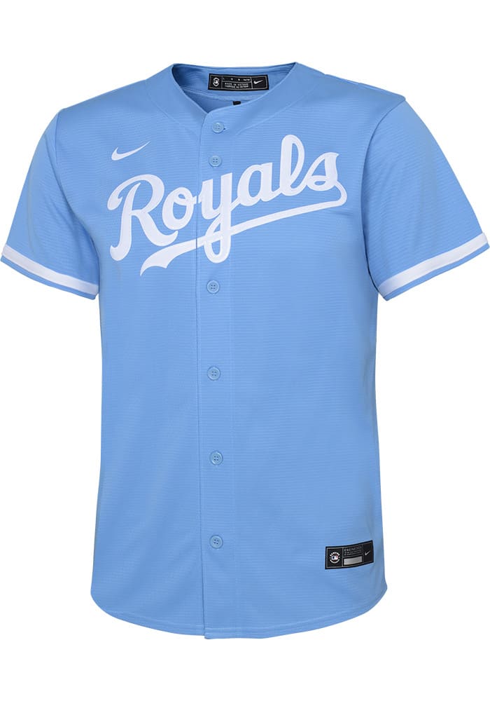 Nike KC Royals Boys Light Blue Alt Replica Blank Baseball Jersey