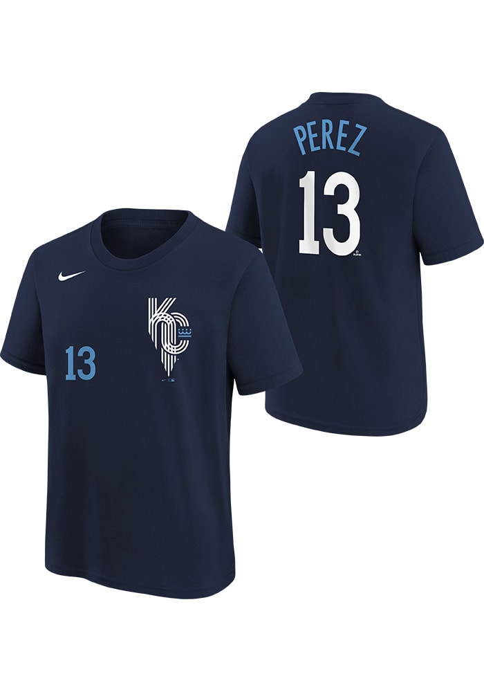 Kansas City Royals Salvador Perez Youth Navy Blue City Connect