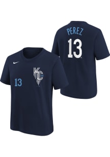 Salvador Perez  Kansas City Royals Boys Navy Blue City Connect NN Short Sleeve T-Shirt