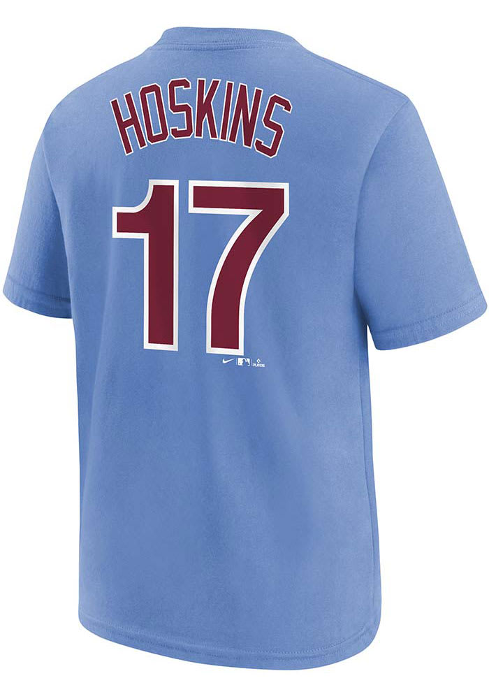 Rhys Hoskins Philadelphia Phillies Boys Light Blue NN Short Sleeve T-Shirt