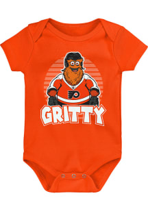 Outer Stuff Gritty Philadelphia Flyers Baby Orange Mascot Pride Short Sleeve One Piece