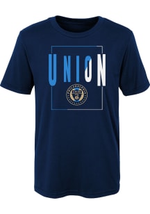 Philadelphia Union Boys Navy Blue Coin Toss Short Sleeve T-Shirt