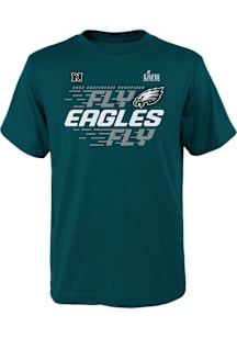 Philadelphia Eagles Youth Midnight Green Hometown Within Bounds 2022 Conf Champs Short Sleeve T-Sh..