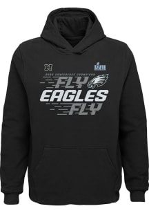 Philadelphia Eagles Youth Black Hometown Within Bounds 2022 Conf Champs Long Sleeve Hoodie