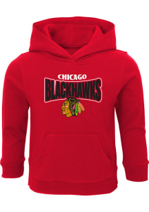 Chicago Blackhawks Toddler Red Draft Pick Long Sleeve Hooded Sweatshirt