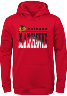 Chicago Blackhawks Youth Red Play By Play Long Sleeve Hoodie