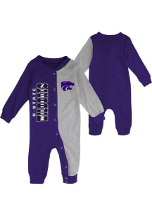 K-State Wildcats Baby Purple Half Time Coverall Long Sleeve One Piece