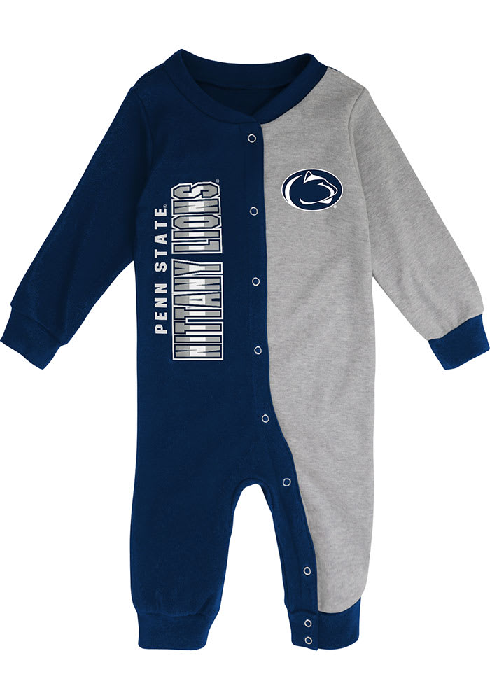 Baby Navy Blue Penn State Nittany Lions Coverall Mid Time Long Sleeve One Piece