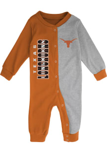 Texas Longhorns Baby Burnt Orange Half Time Coverall Long Sleeve One Piece