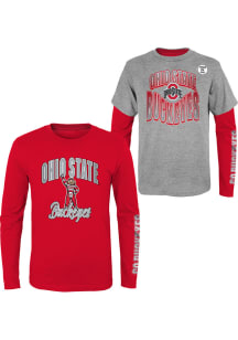Ohio State Buckeyes Youth Red Game Day 3-In-1 Long Sleeve T-Shirt