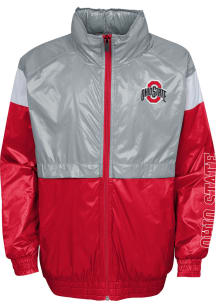 Ohio State Buckeyes Youth Red Goal Line Stance Light Weight Jacket
