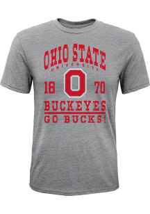 Ohio State Buckeyes Youth Grey Classic Material Short Sleeve Fashion T-Shirt
