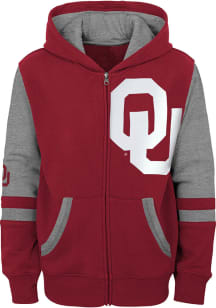 Oklahoma Sooners Toddler Stadium Long Sleeve Full Zip Sweatshirt - Red