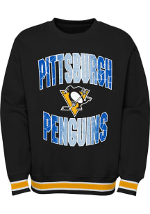 Pittsburgh Penguins Youth Black Classic Blueliner Long Sleeve Crew Sweatshirt