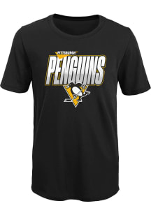 Pittsburgh Penguins Boys Black Frosty Center Short Sleeve T-Shirt