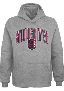 St Louis City SC Youth Grey Arched Strike Long Sleeve Hoodie