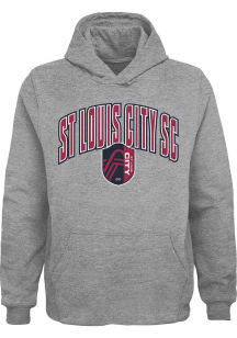 St Louis City SC Boys Grey Arched Strike Long Sleeve Hooded Sweatshirt