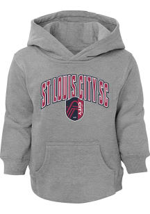 St Louis City SC Toddler Grey Arched Strike Long Sleeve Hooded Sweatshirt
