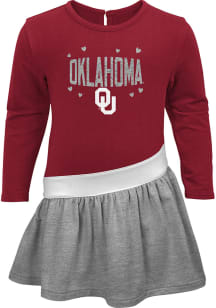 Oklahoma Sooners Baby Girls Red Heart To Heart Short Sleeve Dress