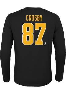 Sidney Crosby Pittsburgh Penguins Youth Black Flat NN LS Player Tee
