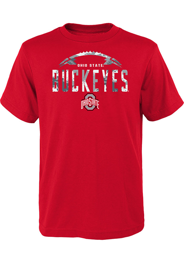 Ohio State Buckeyes Youth Red Blitz Ball Short Sleeve T-Shirt