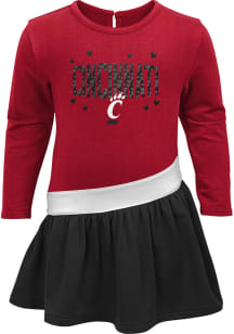 Cincinnati Bearcats Toddler Girls Red Heart To Heart Short Sleeve Dresses