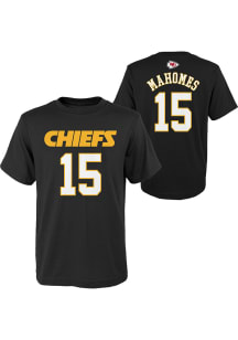 Patrick Mahomes Kansas City Chiefs Youth Black Name and Number Player Tee