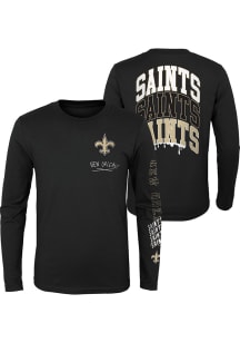 New Orleans Saints Boys Black Team Drip Long Sleeve T-Shirt