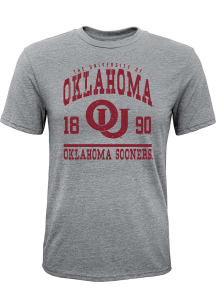 Oklahoma Sooners Youth Grey Classic Material Short Sleeve Fashion T-Shirt