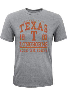 Texas Longhorns Youth Grey Classic Material Short Sleeve Fashion T-Shirt