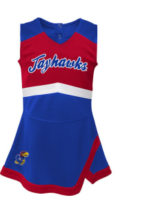 Kansas Jayhawks Girls Blue Captain Dress Cheer Dress Set