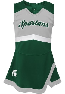 Michigan State Spartans Girls Green Captain Dress Cheer Dress Set
